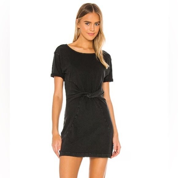 L Space Dress Womens XL Black Front Tie Knot Minimal Casual Comfort Boho Artsy - Picture 1 of 12